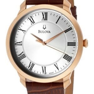 Bulova Dress 97a107 Kello Hopea / Nahka