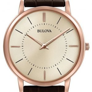 Bulova Dress 97a126 Kello Beige / Nahka