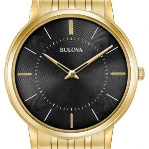 Bulova Dress 97a127 Kello Musta / Kullansävytetty Teräs