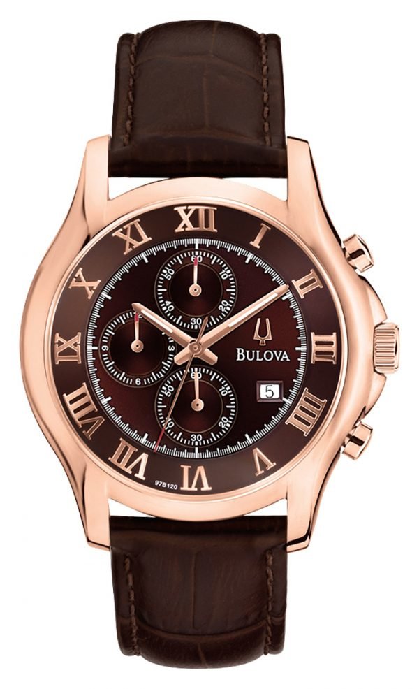 Bulova Dress 97b120 Kello Ruskea / Nahka