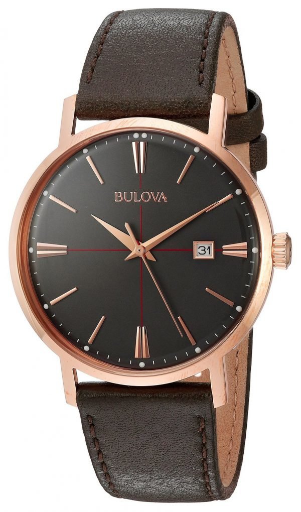 Bulova Dress 97b154 Kello Harmaa / Nahka