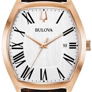 Bulova Dress 97b173 Kello Hopea / Nahka