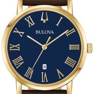 Bulova Dress 97b177 Kello Sininen / Nahka