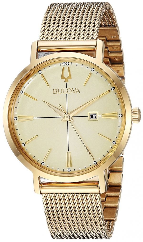 Bulova Dress 97m115 Kello Samppanja / Kullansävytetty Teräs