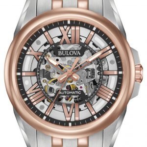 Bulova Dress 98a166 Kello Luurankokello / Punakultasävyinen