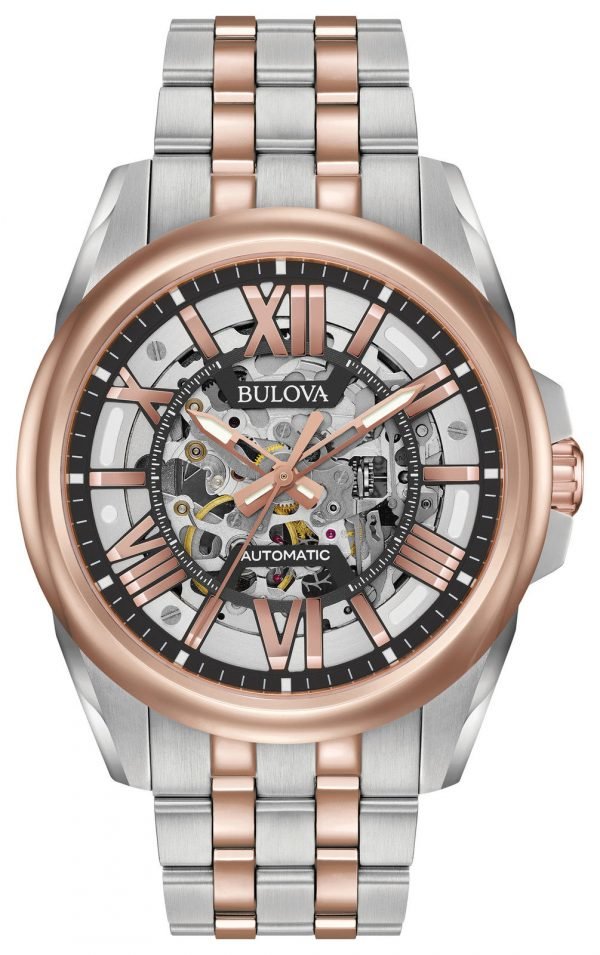 Bulova Dress 98a166 Kello Luurankokello / Punakultasävyinen