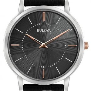 Bulova Dress 98a167 Kello Musta / Nahka