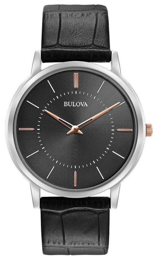 Bulova Dress 98a167 Kello Musta / Nahka