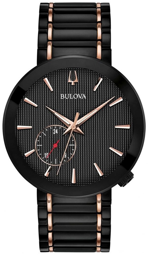 Bulova Dress 98a188 Kello Musta / Punakultasävyinen