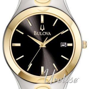 Bulova Dress 98b133 Kello Musta / Kullansävytetty Teräs