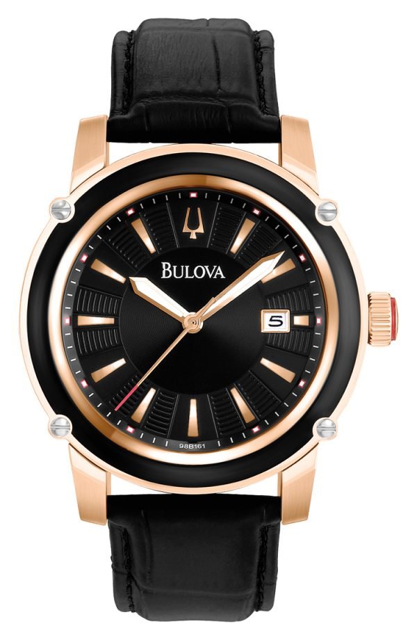 Bulova Dress 98b161 Kello Musta / Nahka