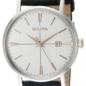 Bulova Dress 98b254 Kello Valkoinen / Nahka