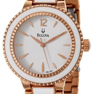 Bulova Dress 98l189 Kello Valkoinen / Punakultasävyinen