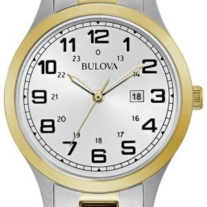 Bulova Dress 98m128 Kello Hopea / Kullansävytetty Teräs