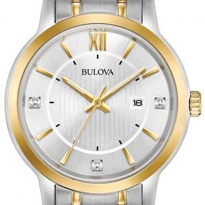 Bulova Dress 98p175 Kello Hopea / Kullansävytetty Teräs