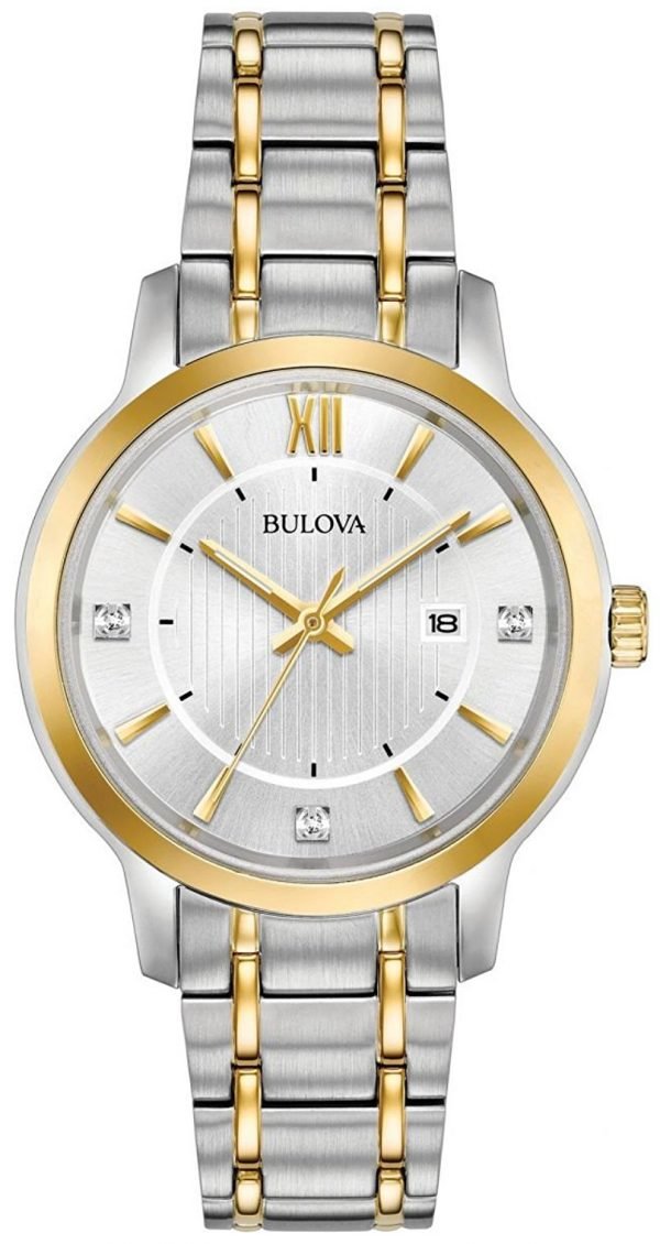 Bulova Dress 98p175 Kello Hopea / Kullansävytetty Teräs