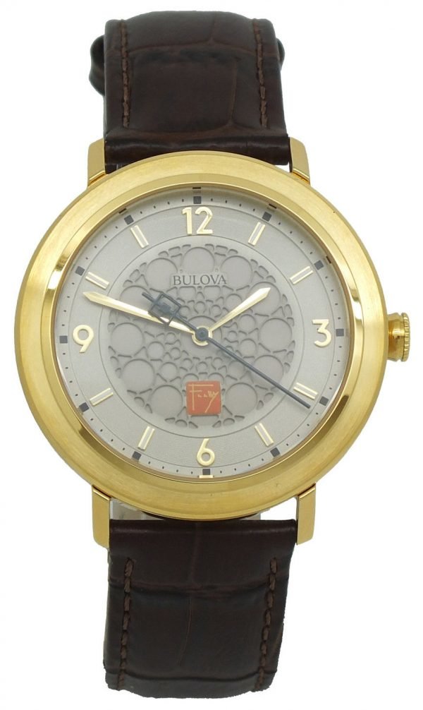 Bulova Frank Lloyd Wright 97a117 Kello Hopea / Nahka