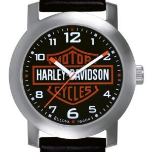 Bulova Harley-Davidson 76a04 Kello Musta / Nahka