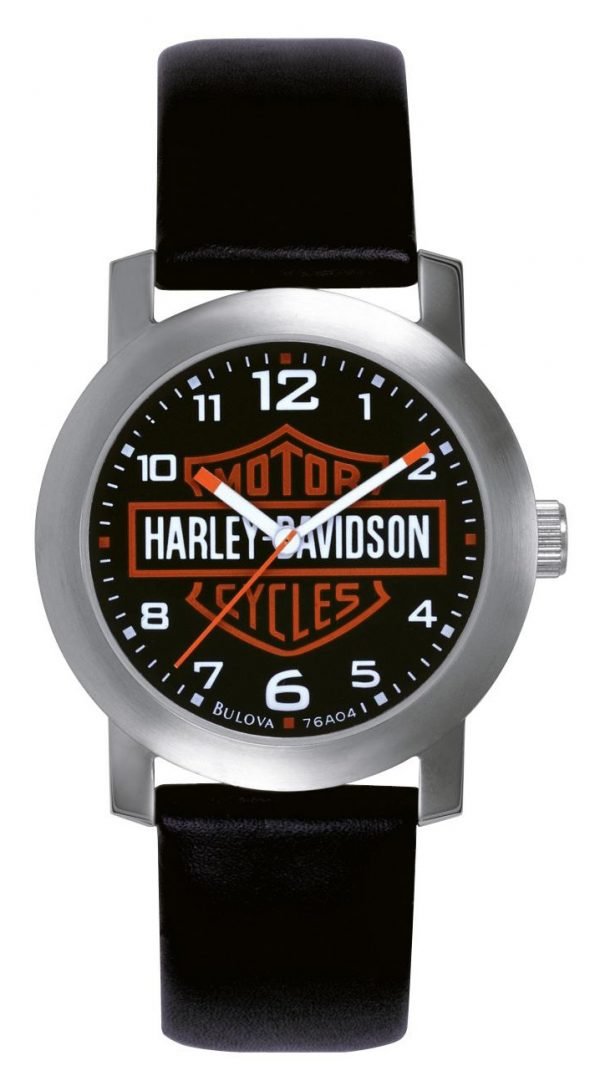 Bulova Harley-Davidson 76a04 Kello Musta / Nahka