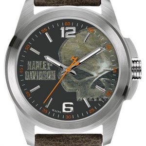 Bulova Harley-Davidson 76a146 Kello Musta / Nahka