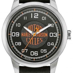 Bulova Harley-Davidson 76a155 Kello Musta / Nahka