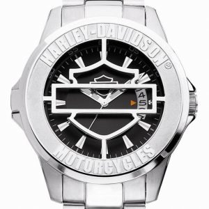 Bulova Harley-Davidson 76b143 Kello Musta / Teräs