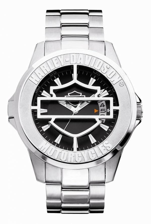 Bulova Harley-Davidson 76b143 Kello Musta / Teräs