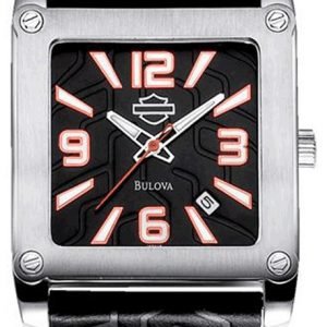 Bulova Harley-Davidson 76b145 Kello Musta / Nahka