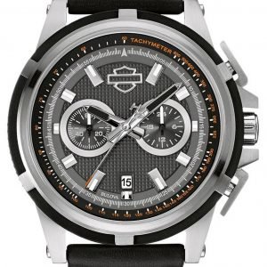 Bulova Harley-Davidson 76b168 Kello Harmaa / Nahka