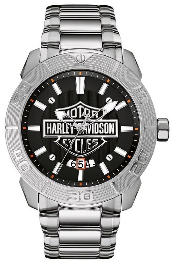 Bulova Harley-Davidson 76b169 Kello Musta / Teräs