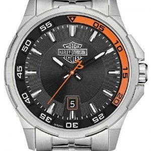 Bulova Harley-Davidson 76b170 Kello Musta / Teräs