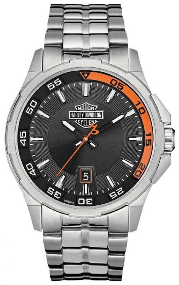 Bulova Harley-Davidson 76b170 Kello Musta / Teräs