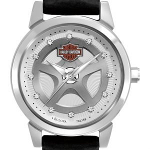 Bulova Harley-Davidson 76l159 Kello Hopea / Satiini