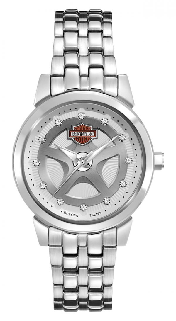 Bulova Harley-Davidson 76l160 Kello Hopea / Teräs