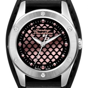 Bulova Harley-Davidson 76l163 Kello Musta / Nahka