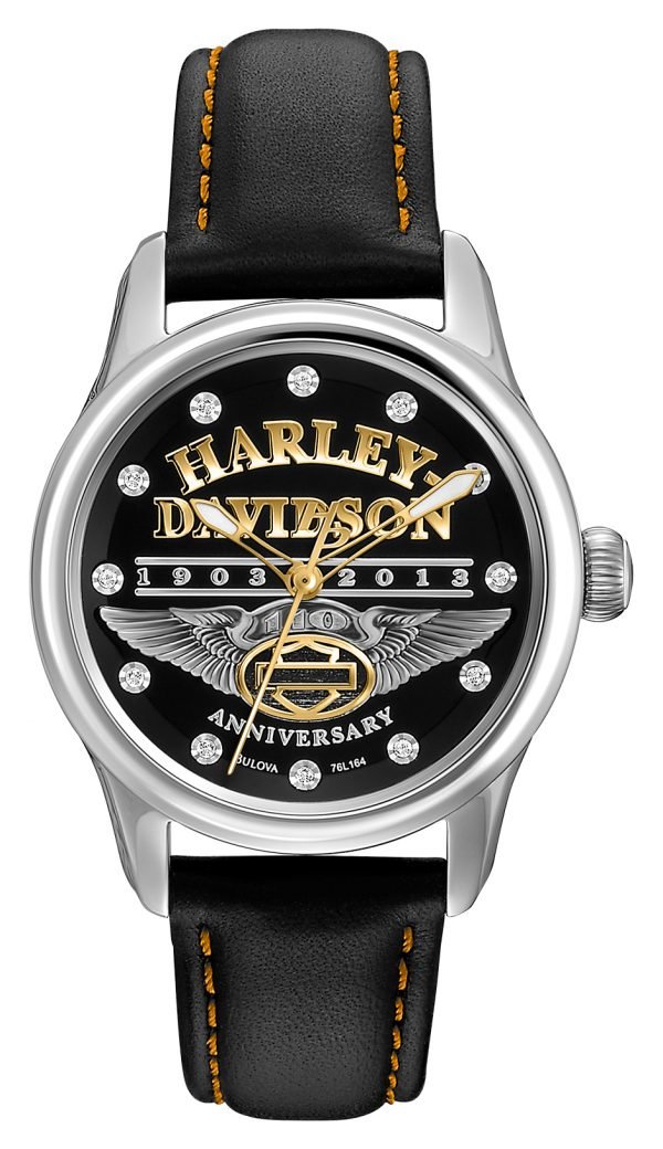 Bulova Harley-Davidson 76l164 Kello Musta / Nahka