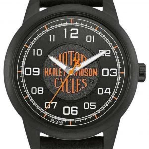 Bulova Harley-Davidson 78a116 Kello Musta / Nahka