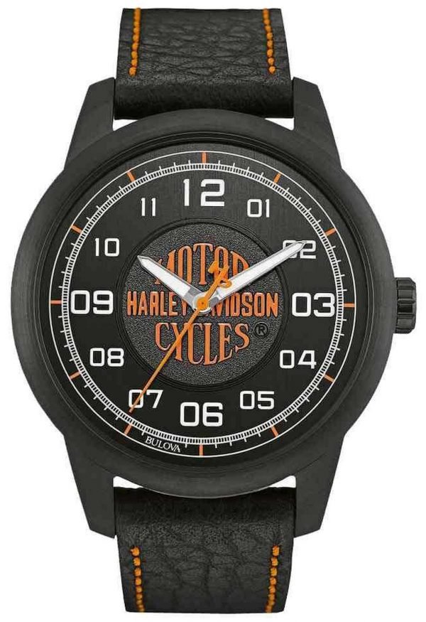 Bulova Harley-Davidson 78a116 Kello Musta / Nahka