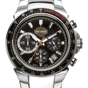 Bulova Harley-Davidson 78b113 Kello Musta / Teräs