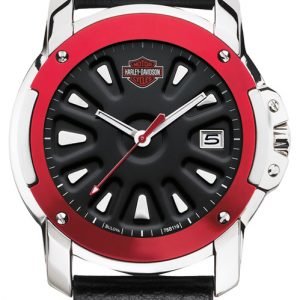 Bulova Harley-Davidson 78b119 Kello Musta / Nahka