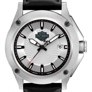 Bulova Harley-Davidson 78b125 Kello Hopea / Nahka