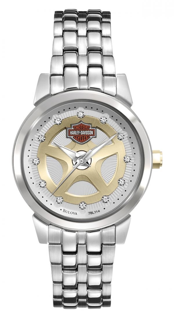 Bulova Harley-Davidson 78l114 Kello Hopea / Teräs