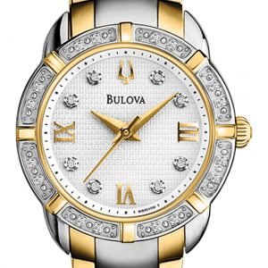 Bulova Maribor 98r170 Kello Valkoinen / Kullansävytetty Teräs