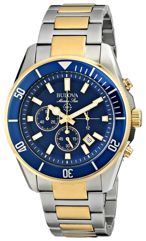 Bulova Marine Star 98b230 Kello Sininen / Kullansävytetty