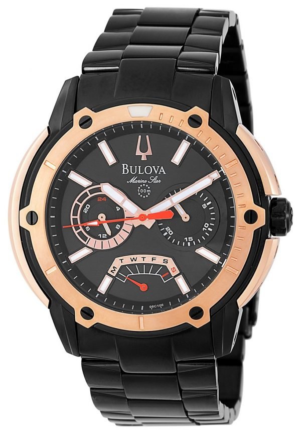 Bulova Marine Star 98c106 Kello Musta / Teräs