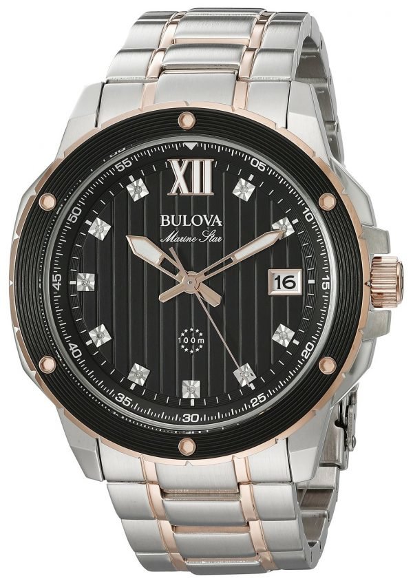 Bulova Marine Star 98d127 Kello Musta / Punakultasävyinen