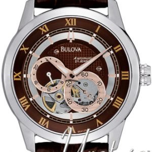 Bulova Mechanical 96a120 Kello Ruskea / Nahka