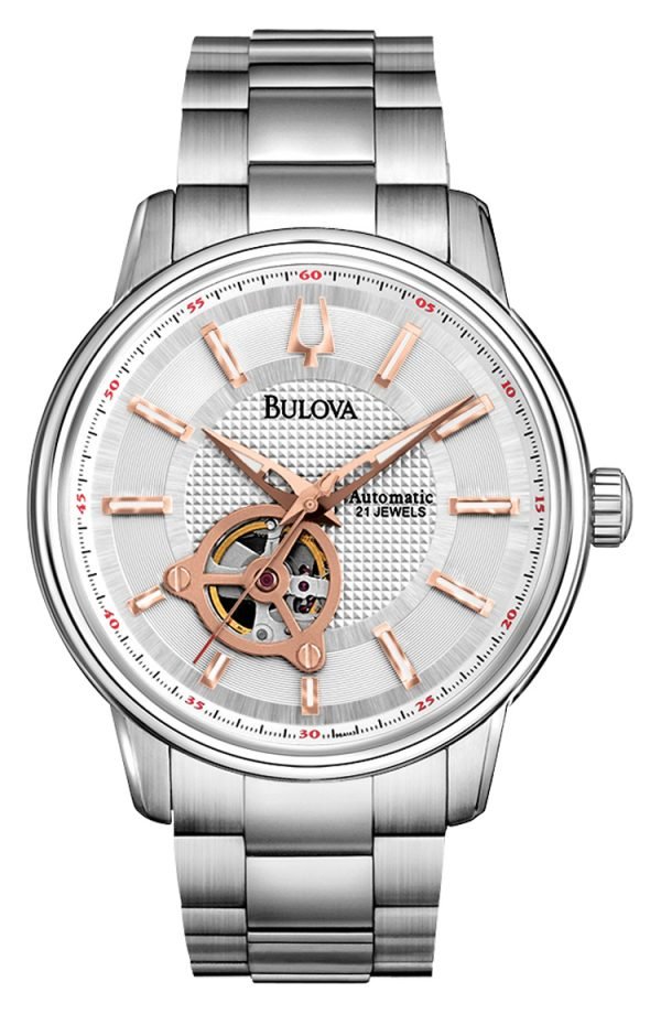 Bulova Mechanical 96a143 Kello Valkoinen / Teräs