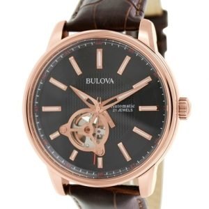 Bulova Mechanical 97a109 Kello Musta / Nahka