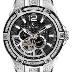 Bulova Mechanical 98a128 Kello Musta / Timanteilla